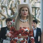 Roberta’s poppy print cutout dress on Elite