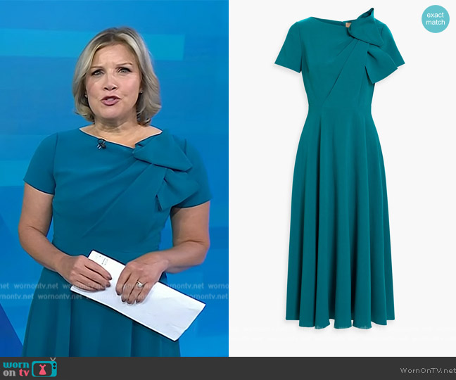 Roksanda Bow-embellished crepe midi dress worn by Kristen Dahlgren on Today