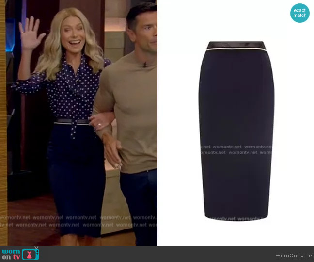 Roland Mouret Arreton Skirt worn by Kelly Ripa on Live with Kelly and Mark