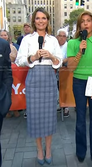 Savannah’s grey plaid pencil skirt on Today