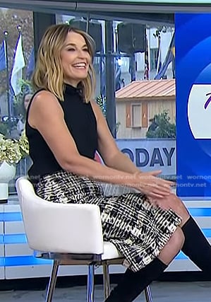 Savannah’s plaid tweed skirt on Today