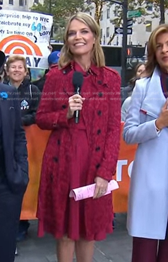 Savannah’s red lace trench coat on Today