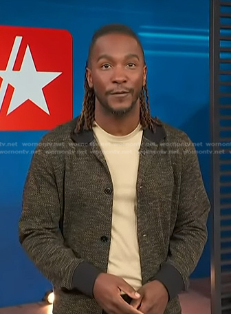 Scott’s marled cardigan on Access Hollywood