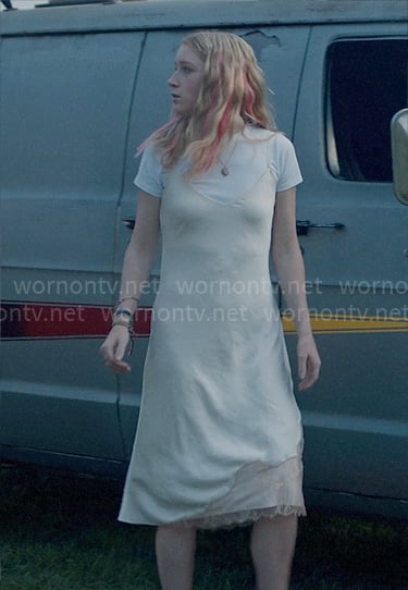 Shelby’s ivory slip dress on American Horror Stories