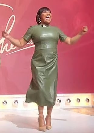 Sherri’s green leather dress on Sherri