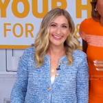 Shira Gill’s blue knit cardigan on Good Morning America