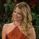 Summer’s orange halter neck gown on The Young and the Restless