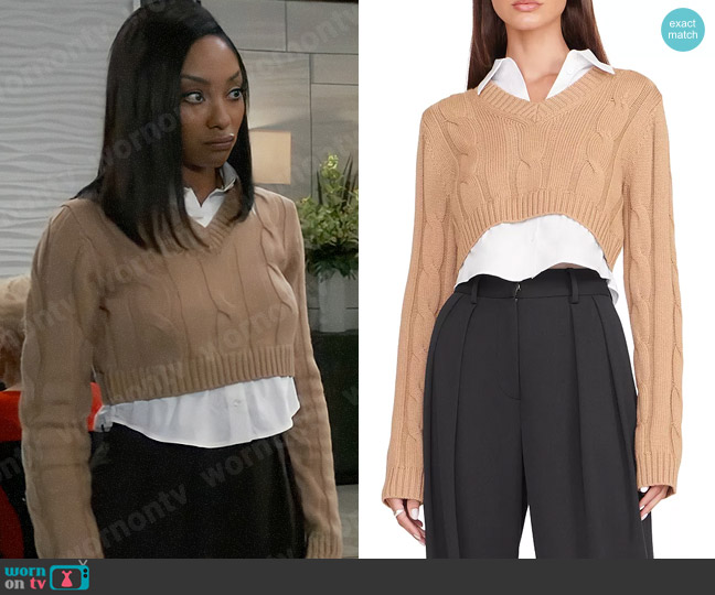 Staud Duke Sweater worn by Jordan Ashford (Tanisha Mariko Harper) on General Hospital
