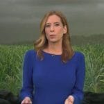 Stephanie Abrams’ blue long sleeved dress on CBS Mornings