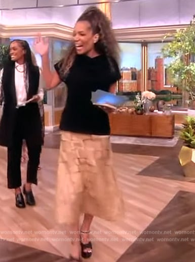 Sunny’s leather weave skirt on The View