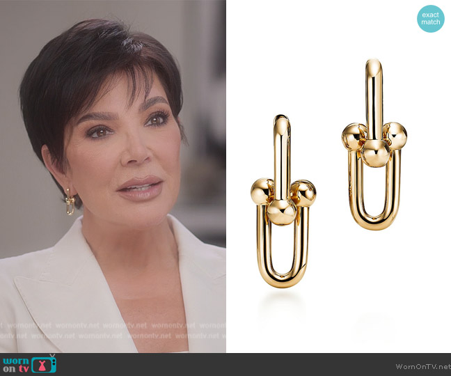 Tiffany & Co Large Link Earrings worn by Kris Jenner (Kris Jenner) on The Kardashians