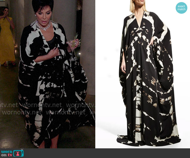 Tom Ford Tie-Dyed Oversized Silk Caftan worn by Kris Jenner (Kris Jenner) on The Kardashians