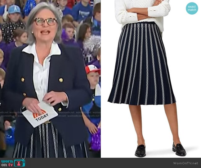 Tory Burch Gemini Link Jacquard Skirt worn by Cynthia McFadden on Today