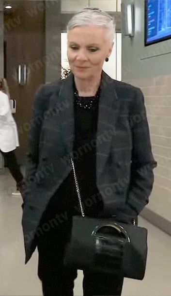 Tracy’s grey checked blazer on General Hospital