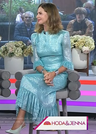 Trinny Wittle’s metallic blue dress on Today