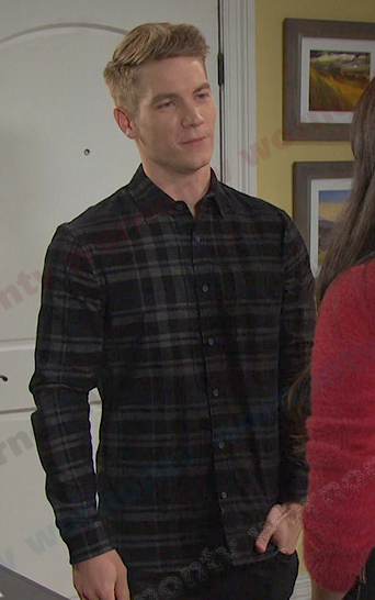 Tripp’s black plaid shirt on Days of our Lives
