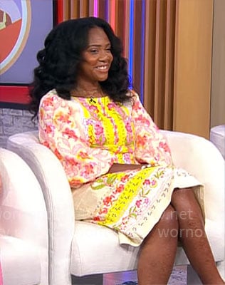 Trish Michelle’s floral pattern dress on CBS Mornings
