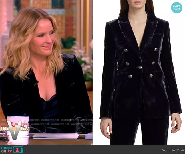 Veronica Beard Gaya Velvet Dickey Jacket worn by Sara Haines on The View