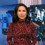 Vicky’s pink leopard turtleneck top on NBC News Daily