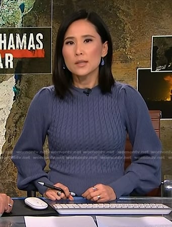 Vicky’s blue cable knit dress on NBC News Daily