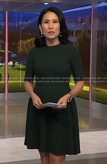 Vicky’s green ribbed dress on NBC News Daily