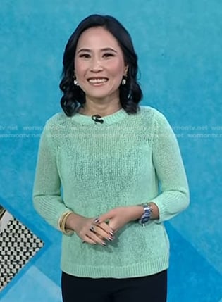 Vicky’s mint open back sweater on Today