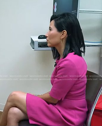 Vicky’s pink elbow sleeve dress on NBC News Daily
