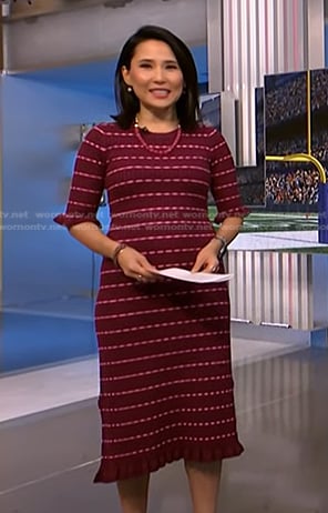 Vicky’s red striped knit dress on NBC News Daily