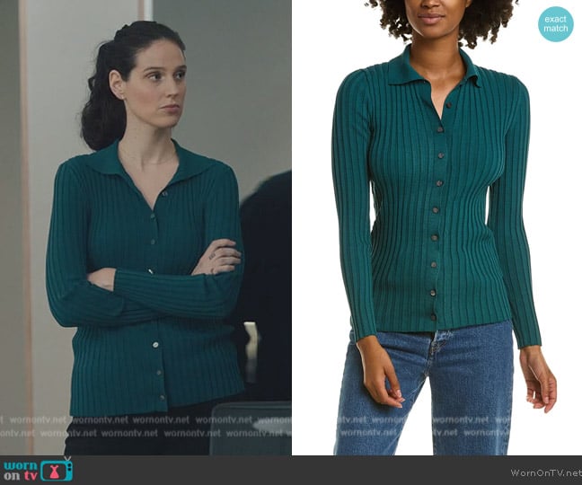 Vince Rib Knit Cardigan worn by Eva Victor (Rian) on Billions