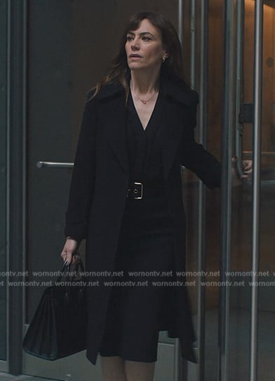 Wendy’s black trench coat on Billions