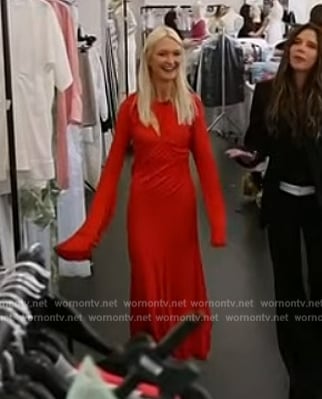 Zanna Roberts’ red long sleeve asymmetric dress on Today