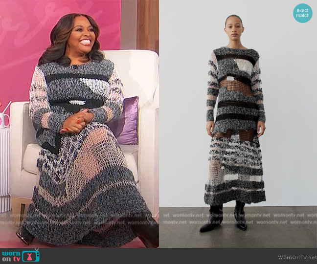 Zara Long Mixed Media Knit Dress worn by Sherri Shepherd on Sherri