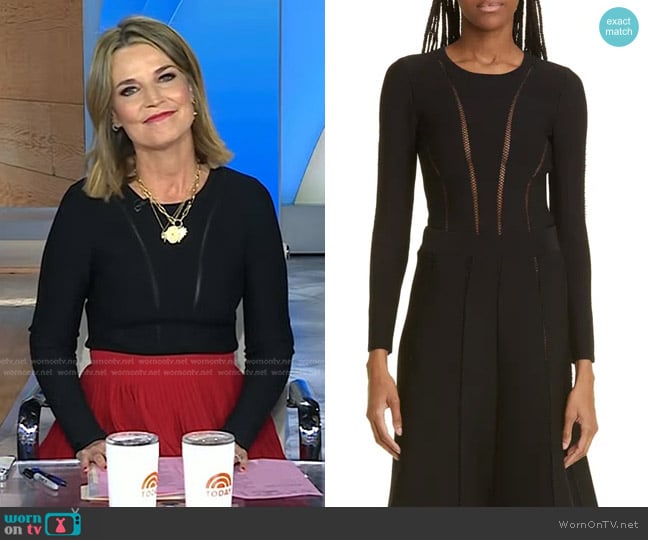 Zimmermann Luminosity Paneled Knit Top worn by Savannah Guthrie on Today