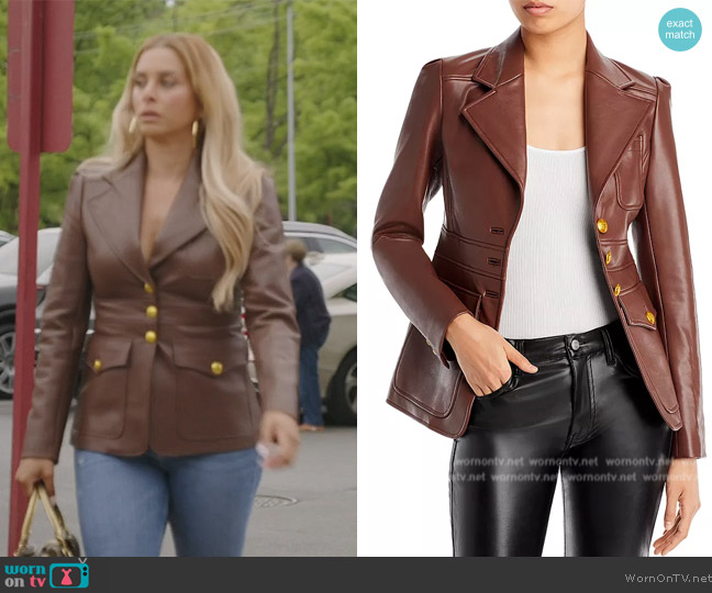 A.L.C. Amelia Vegan Leather Jacket worn by Robyn Dixon on The Real Housewives of Potomac