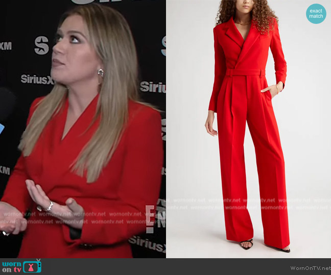 A.L.C. Tatum Long Sleeve Jumpsuit worn by Kelly Clarkson on E! News