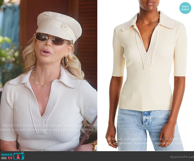 A.L.C. Adrian Collared Top worn by Alexia Echevarria (Alexia Echevarria) on The Real Housewives of Miami