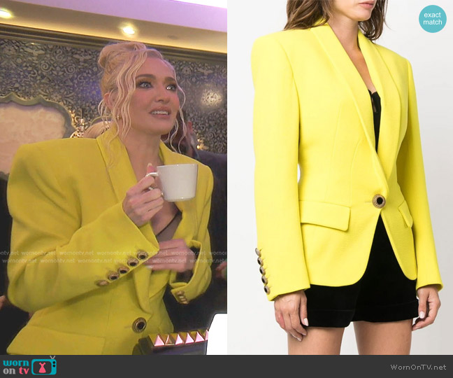 Alexandre Vauthier Single-Breasted Wool Blazer worn by Erika Jayne on The Real Housewives of Beverly Hills