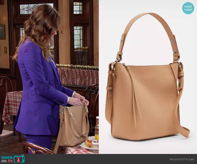 All Saints Kita Leather Crossbody Bag worn by Stephanie Johnson (Abigail Klein) on Days of our Lives