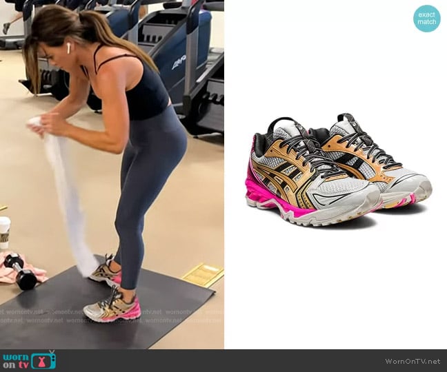 Asics UB1-S GEL-KAYANO 14 Sneakers in Oyster Grey/Pink Glo worn by Kyle Richards on The Real Housewives of Beverly Hills