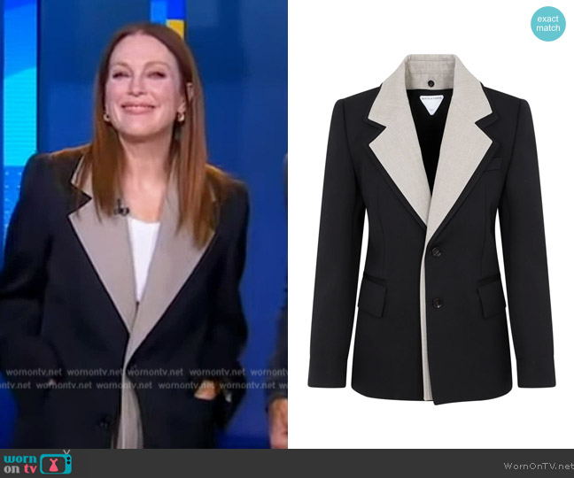 Bottega Veneta Curved Sleeved Jacket worn by Julianne Moore on Good Morning America