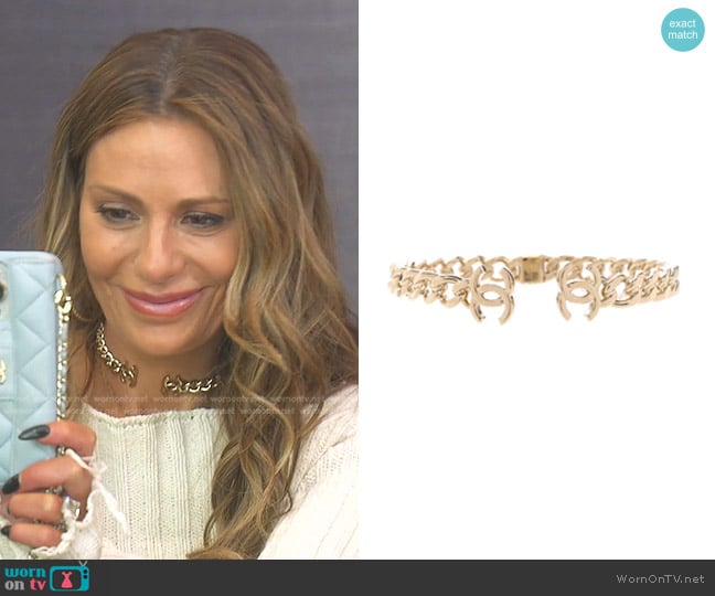 Chanel CC Chain Link Choker Necklace worn by Dorit Kemsley on The Real Housewives of Beverly Hills