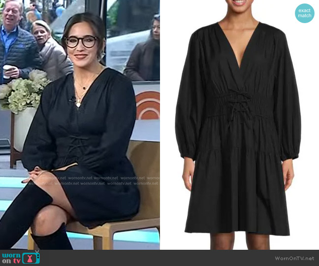 Derek Lam 10 Crosby Emma Pintuck Fit & Flare Mini Dress worn by Savannah Sellers on Today