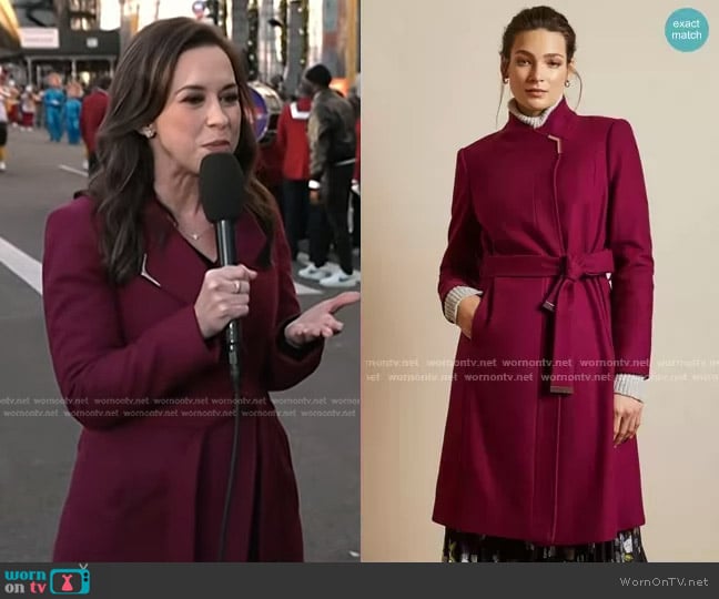 Ted Baker Ellgenc Wrap Coat worn by Lacey Chabert on Today