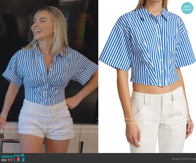 Frame Striped Cropped Shirt worn by Nicole Martin (Nicole Martin) on The Real Housewives of Miami