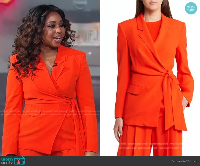 BOSS Jawana Wrap Blazer worn by Somara Theodore on Good Morning America