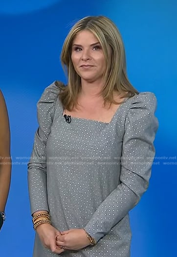 Jenna’s grey dotted puff sleeve dress on Today