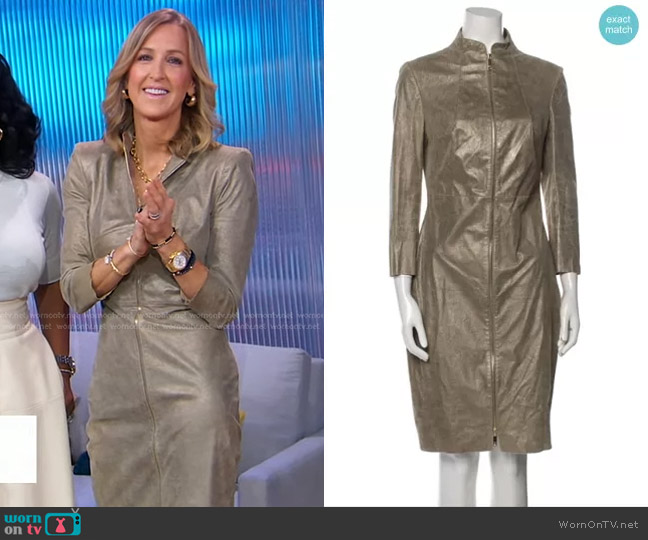 Jitrois Zip Front Knee Length Dress worn by Lara Spencer on Good Morning America