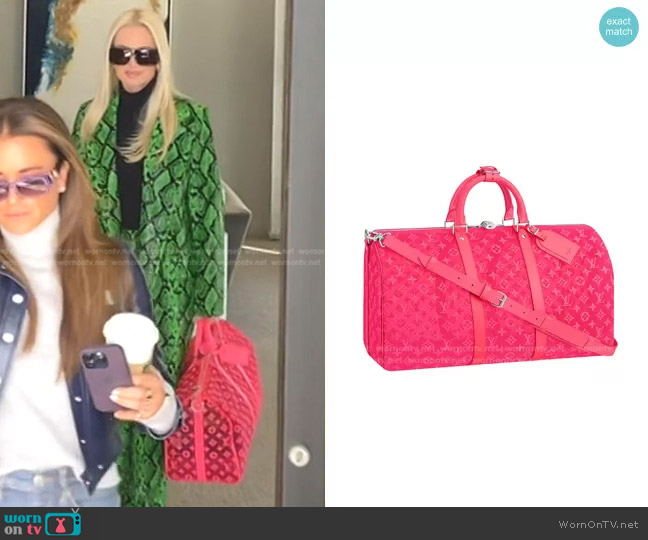 Louis Vuitton Keepall Bandouliere in Pink Mesh worn by Erika Jayne on The Real Housewives of Beverly Hills