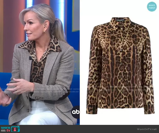 Dolce & Gabbana Leopard-Print Shirt worn by Dr. Jennifer Ashton on Good Morning America