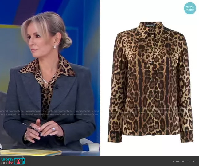 Dolce & Gabbana Leopard-Print Shirt worn by Dr. Jennifer Ashton on Good Morning America